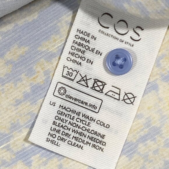 Cos Womens Sleeveless Blue & Yellow Patterned Top US 6 Round Neck shell - Picture 7 of 10